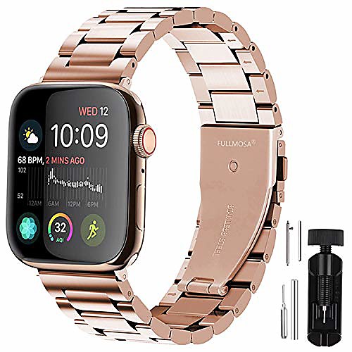 

compatible apple watch band 42mm 44mm 38mm 40mm, stainless steel metal for apple watch bands, 42mm 44mm rose gold