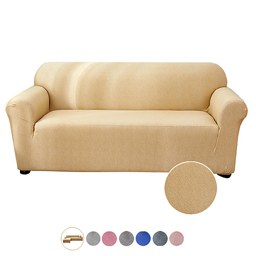 

1-Piece Solid Color Sofa Cover Couch Cover Furniture Protector Soft Stretch Slipcover Spandex Jacquard Fabric Super Fit for 1~4 Cushion Couch and L Shape Sofa,Easy to Install(1 Free Cushion Cover)