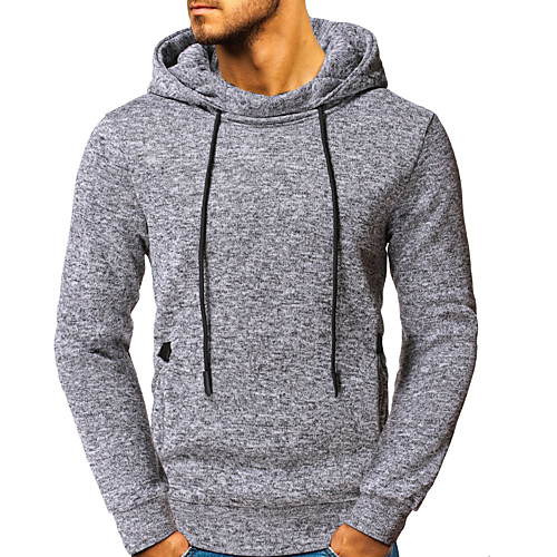 

Men's Pullover Hoodie Sweatshirt Plain Hooded Casual Hoodies Sweatshirts Long Sleeve Slim Light gray Dark Gray Red