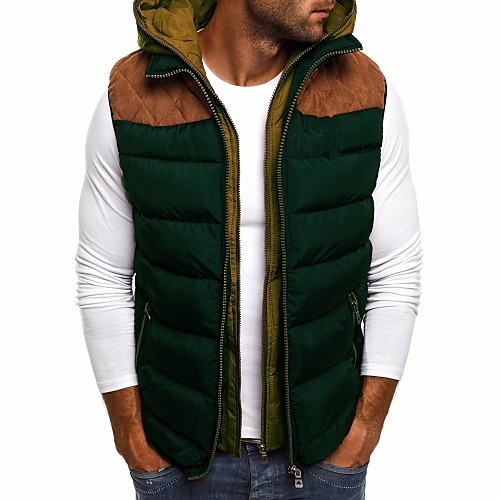 

Men's Vest Regular Coat Regular Fit Jacket Striped Wine Army Green