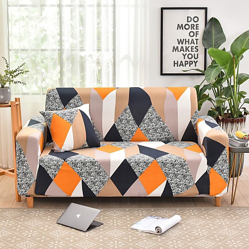 

Sofa Cover Couch Cover Furniture Protector Geometric Print Soft Stretch Slipcover Super Strechable Fit for Armchair/Loveseat/Three Seater/Four Seater/L shaped sofa(1 Free Cushion Cover)