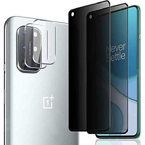 

[3 pack] camera lens protector and [2 pack] privacy screen protector for oneplus 8t / 8t 5g (2020), [full coverage] [super clear] anti-spy 9h hardness tempered glass