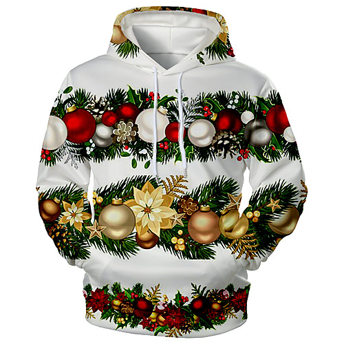 

Men's Pullover Hoodie Sweatshirt Print Graphic 3D Front Pocket Hooded Christmas Daily 3D Print 3D Print Christmas Hoodies Sweatshirts Long Sleeve Green
