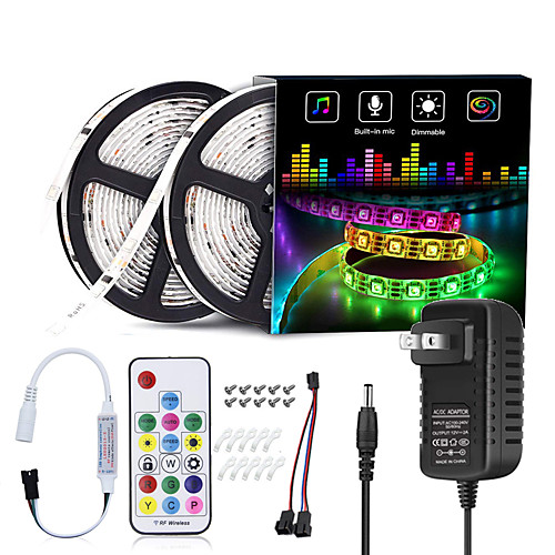 

RGBIC LED Strip Lights Kit 16 Million Colors Tiktok Cloud Wall 5M 10M 5050 RGB Outdoor Waterproof Wedding Bedroom Decoration Dream-color LED Strip with RF Remote and Power Supply 150-300LEDs DC12V