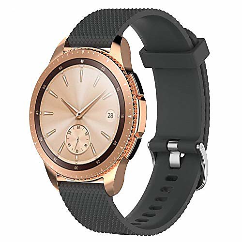 

replacement for samsung galaxy watch (42mm) bands, 20mm galaxy watch band silicone replacement bracelet strap fit samsung galaxy watch sm-r810 smart watch small gray