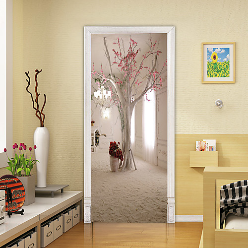 

Self-adhesive Creative Door Stickers Indoor Plum Tree Pattern Living Room Diy Decoration Home Waterproof Wall Stickers