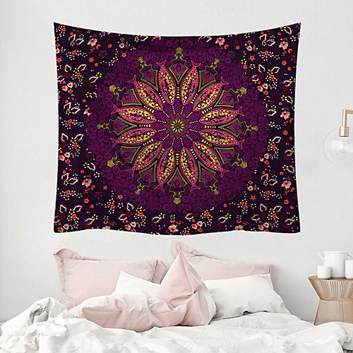 

Mandala Bohemian Wall Tapestry Art Decor Blanket Curtain Picnic Tablecloth Hanging Home Bedroom Living Room Dorm Decoration Boho Hippie Polyester Fiber Mandala Psychedelic Floral Flower Lotus Fuchsia