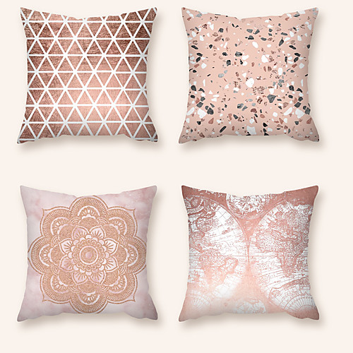 

Cushion Cover 4PC Short Plush Soft Decorative Square Throw Pillow Cover Cushion Case Pillowcase for Sofa Bedroom 45 x 45 cm (18 x 18 Inch) Superior Quality Machine Washable