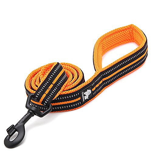 

soft padded dog lead 43 inch / 110cm, 3m reflective outdoor adventure dog leash for large, medium & small pet dogs (s (110 1.5cm), orange)