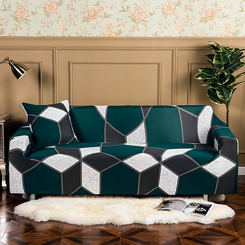 

Geometric 1-Piece Sofa Cover Soft Stretch Slipcover for 1~4 Cushion Couch Armchair/Loveseat/Three Seater/Four Seater/L shaped sofa,Easy to Install(1 Free Cushion Cover)