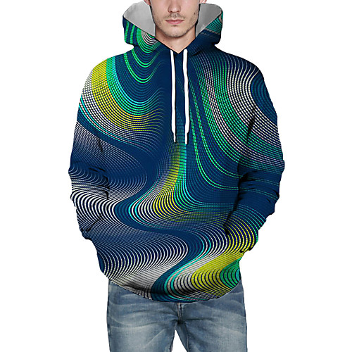 

Men's Pullover Hoodie Sweatshirt Graphic Abstract 3D Front Pocket Hooded Daily 3D Print 3D Print Casual Hoodies Sweatshirts Long Sleeve Navy Blue