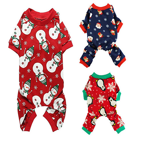 

Dog Cat Costume Jumpsuit Pajamas Casual / Sporty Cute Christmas Casual / Daily Dog Clothes Puppy Clothes Dog Outfits Breathable Blue Red Costume for Girl and Boy Dog Cotton XS S M L XL