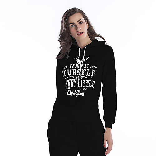 

Women's Pullover Hoodie Sweatshirt Graphic Letter Christmas Daily Basic Casual Hoodies Sweatshirts Loose Wine Red Light Gray Black 2