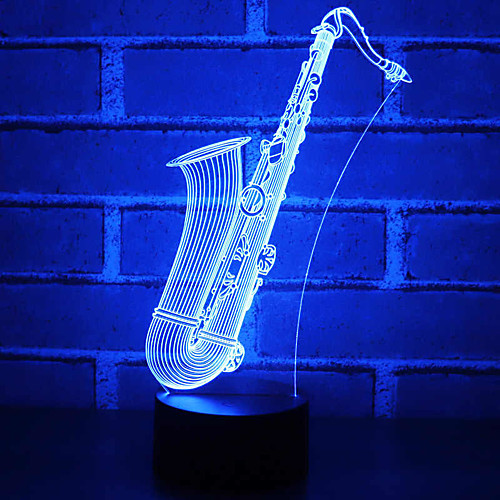 

Saxophone 3D Night Light Touch Sensor 3D LED Illusion Desk Table Lamp 7 Color Changing with USB Cable for Bedroom Kids Birthday Christmas Gift Music Wedding Date Decoration