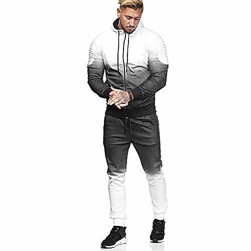 

men's set tracksuit sporting track suit tops and pants sweatshirts men tracksuit white xl