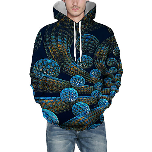 

Men's Pullover Hoodie Sweatshirt Graphic Abstract 3D Front Pocket Hooded Daily 3D Print 3D Print Casual Hoodies Sweatshirts Long Sleeve Navy Blue