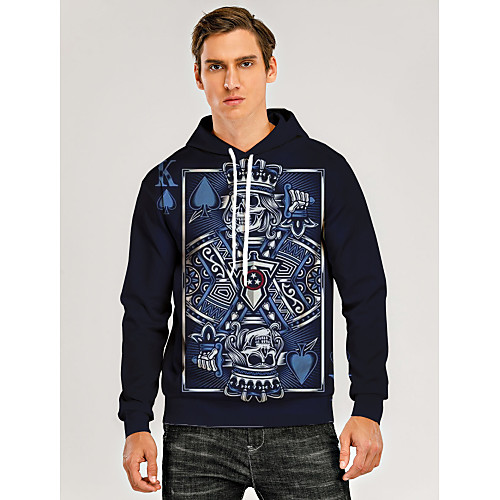 

Men's Pullover Hoodie Sweatshirt Graphic 3D Skull Front Pocket Hooded Halloween Daily 3D Print 3D Print Halloween Hoodies Sweatshirts Long Sleeve Navy Blue