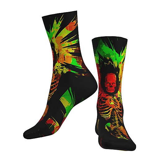 

Crew Socks Compression Socks Calf Socks Athletic Sports Socks Cycling Socks Women's Men's Bike / Cycling Breathable Soft Comfortable 1 Pair Skull Cotton Green S M / Stretchy / Halloween