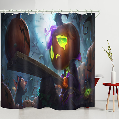 

Halloween Pumpkin Prince Digital Printing Shower Curtain Shower Curtains Hooks Modern Polyester New Design