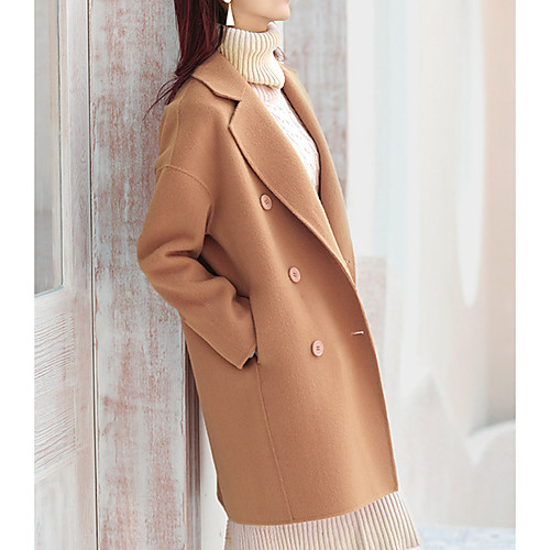 

Women's Coat Daily Fall Winter Long Coat Loose Basic Casual Jacket Long Sleeve Solid Colored Oversized Blue Gray / Spring / Work