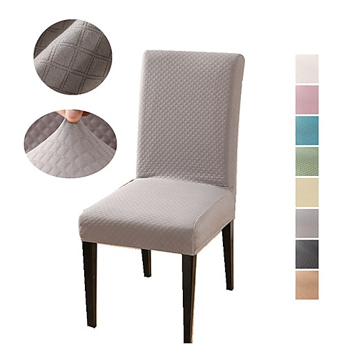 

1 Piece Solid Color Stretch Removable Washable Dining Chair Covers,High Stretch Diamond Jacquard Dining Room Chair Protector Seat Slipcover for Hotel,Banquet,Wedding,Party