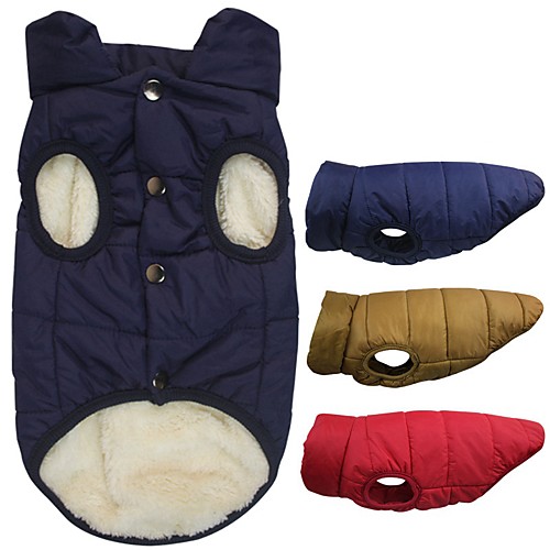 

Cat Dog Coat Hoodie Puppy Clothes Solid Colored Keep Warm Windproof Outdoor Winter Dog Clothes Puppy Clothes Dog Outfits Red Blue Brown Costume for Girl and Boy Dog Cotton S M L XL XXL