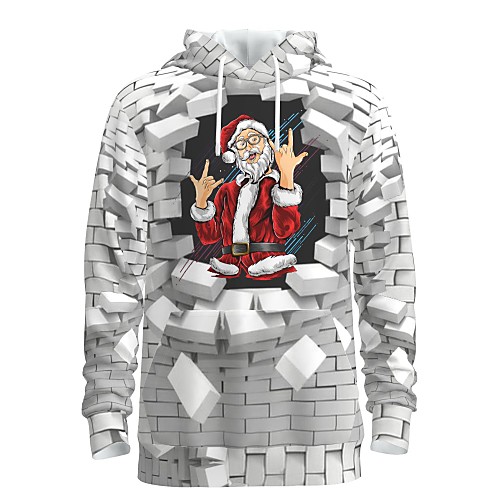 

Men's Pullover Hoodie Sweatshirt Print Graphic 3D Front Pocket Hooded Christmas Daily 3D Print 3D Print Christmas Hoodies Sweatshirts Long Sleeve White