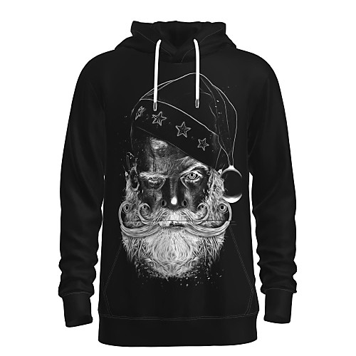 

Men's Pullover Hoodie Sweatshirt Graphic 3D Portrait Front Pocket Hooded Christmas Daily 3D Print 3D Print Christmas Hoodies Sweatshirts Long Sleeve Black