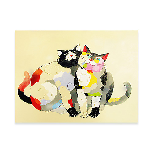 

Animal Oil Painting On Canvas Cat Abstract Contemporary Art Wall Paintings Handmade Painting Home Office Decorations Canvas Wall Art Painting Rolled Canvas No Frame