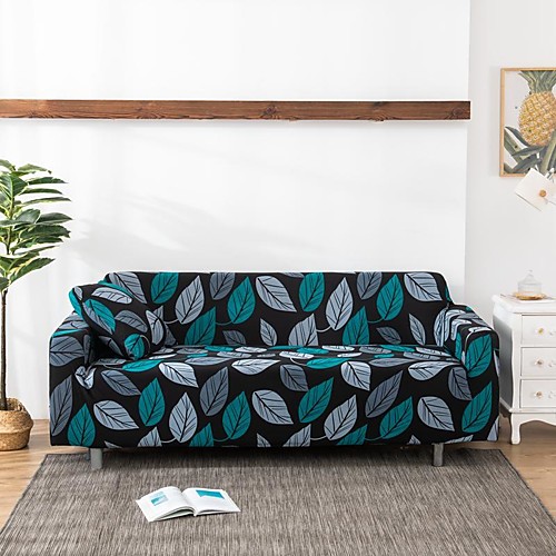 

Leaf Print 1-Piece Sofa Cover Soft Stretch Slipcover for 1~4 Cushion Couch Armchair/Loveseat/Three Seater/Four Seater/L shaped sofa,Easy to Install(1 Free Cushion Cover)