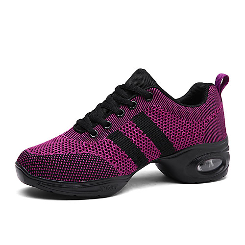 

Women's Dance Sneakers Heel Thick Heel Purple Black Lace-up Adults / Performance