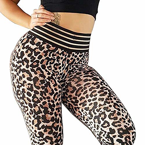 

women ruched butt yoga pants leopard print butt lifting high waisted tummy control leggings leopard l