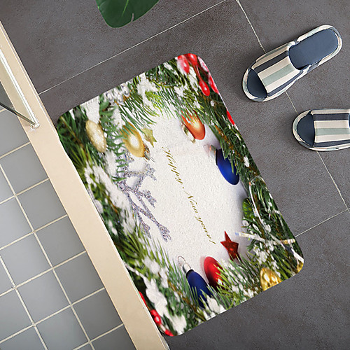 

Christmas Santa Claus Holiday Party Christmas Tree Elk Snowflake Candle Gift Firepla Pattern Rug Door Mat Hallway Carpets Area Rugs for Bedroom Living Room Carpet Kitchen Bathroom Anti-Slip Floor Mats