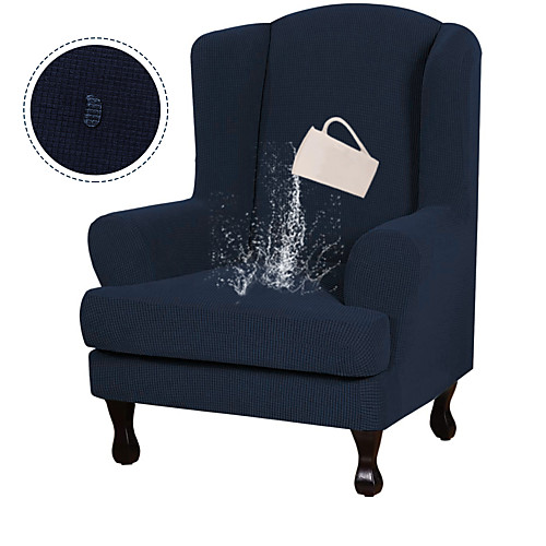 

2 Pieces Sofa Cover High Stretch Jacquard Fabric water repellent Slipcover Soft Spandex Form Fit Wing Back Armchair Slipcovers Skid Resistance Machine Washable