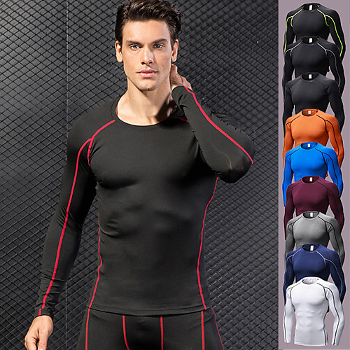 

YUERLIAN Men's Long Sleeve Workout Shirt Compression Shirt Running Shirt Base Layer Athleisure Wear Top Athletic Athleisure Winter Moisture Wicking Breathable Soft Fitness Gym Workout Running Jogging