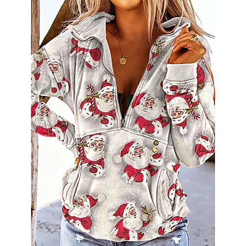 

Women's Pullover Sweatshirt Zip Up Hoodie Sweatshirt Graphic Zipper Daily Casual Hoodies Sweatshirts Loose White