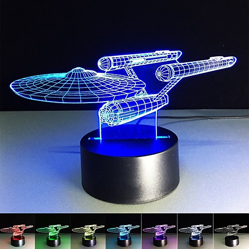 

3D Illusion Lamp Sta Trek 3D LED Night Light 7 Color Changing Desk Table Lamp Home Decor Christmas Night Light for Baby Kids Room Sleeping Night Light Christmas New Year Gift