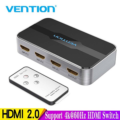 

Vention 3 in 1 out HDMI-compatible Switch 4K 3D 2.0 HDMI-compatible Splitter for PS4 TV Box 3 in 1 out with Remote Control Switch HDMI-compatible 2.0 Adapter