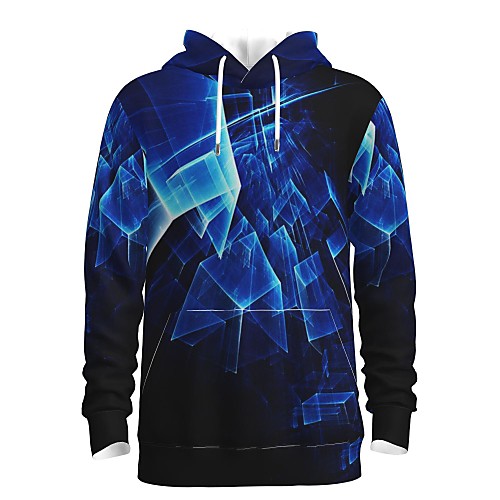 

Men's Pullover Hoodie Sweatshirt Print Graphic 3D Front Pocket Hooded Daily 3D Print 3D Print Casual Hoodies Sweatshirts Long Sleeve Blue