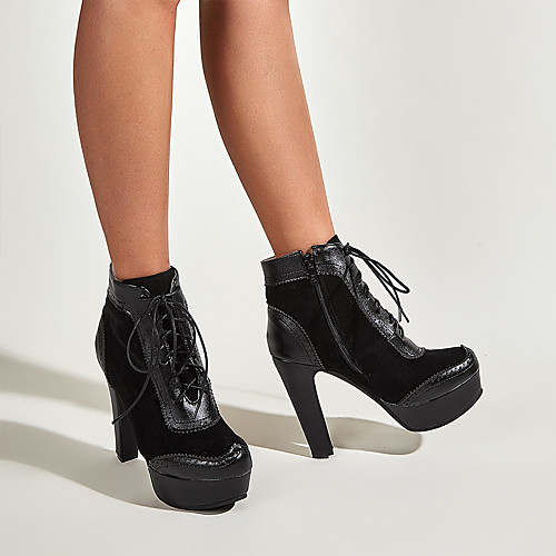 

Women's Boots Pumps Round Toe Daily PU Synthetics Black