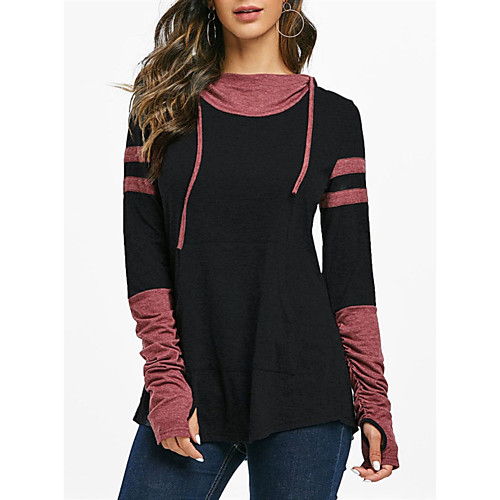 

Women's Pullover Hoodie Sweatshirt Plain Daily Weekend Casual Hoodies Sweatshirts Loose Gray Black Dark Gray