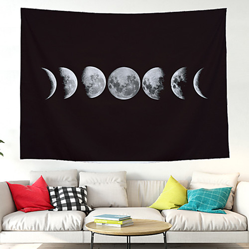 

Wall Tapestry Art Decor Blanket Curtain Picnic Tablecloth Hanging Home Bedroom Living Room Dorm Decoration Polyester Sky Modern Moon