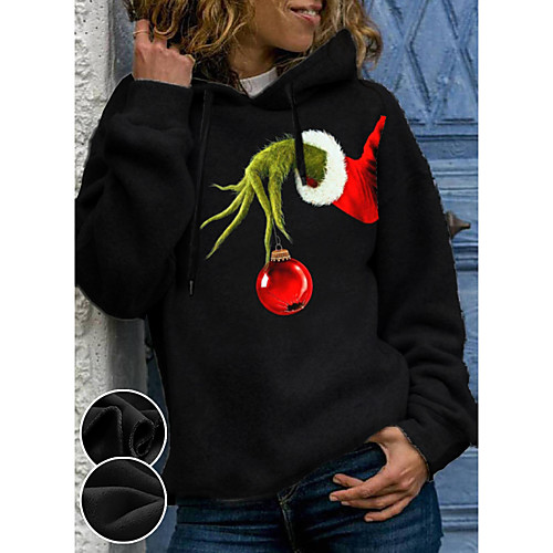 

Women's Pullover Hoodie Sweatshirt Cartoon Graphic Christmas Daily Basic Christmas Hoodies Sweatshirts Black