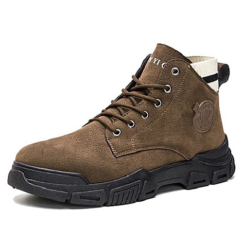 

Men's Boots Casual Daily Walking Shoes PU Warm Wear Proof Mid-Calf Boots Black Army Green Fall Winter