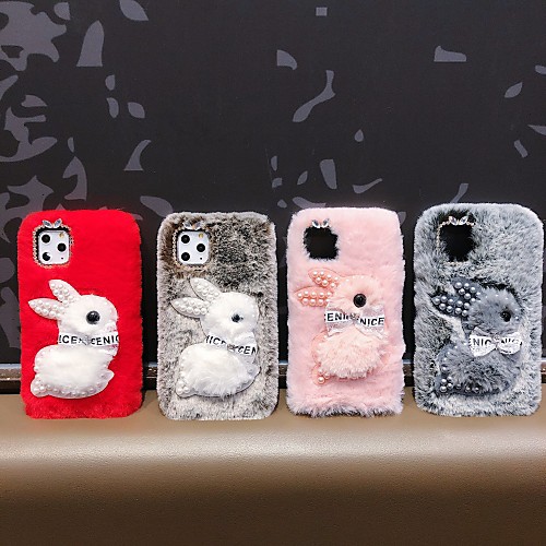 

Phone Case For Apple Back Cover iPhone 12 Pro Max 11 SE 2020 X XR XS Max 8 7 Shockproof Solid Color Plush Animal TPU