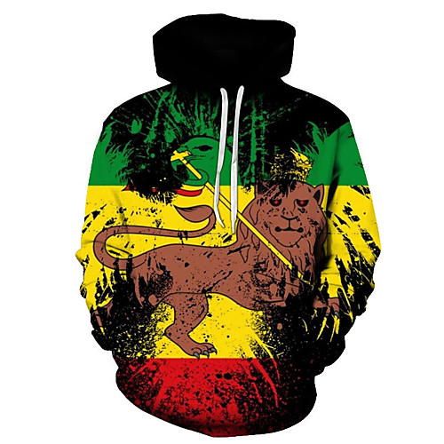 

Men's Pullover Hoodie Sweatshirt Graphic Hooded Daily 3D Print Basic Hoodies Sweatshirts Long Sleeve Loose Rainbow White
