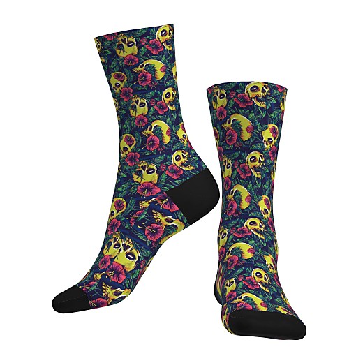 

Crew Socks Compression Socks Calf Socks Athletic Sports Socks Cycling Socks Women's Men's Bike / Cycling Anatomic Design Wearable Lightweight 1 Pair Graphic Skull Cotton Blue S M L / Stretchy