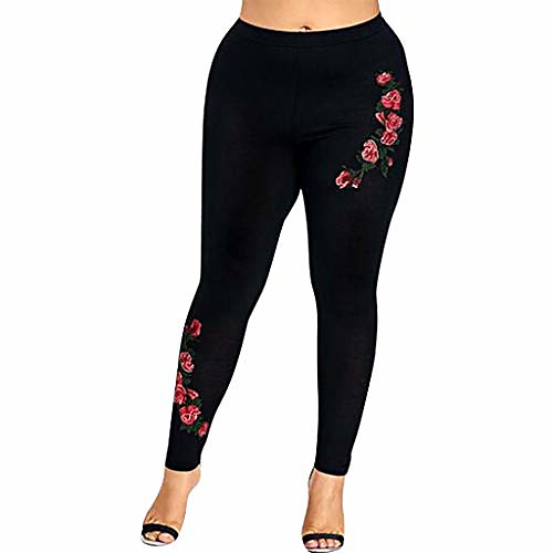 

plus size stretch jeans for women, handyulong women's casual floral denim pants slim fit stretchy leggings pencil pants black