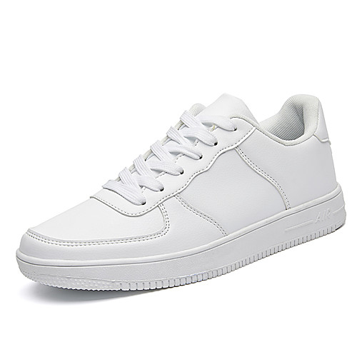 

Men's Sneakers Comfort Shoes Daily Outdoor Walking Shoes PU White Black Fall