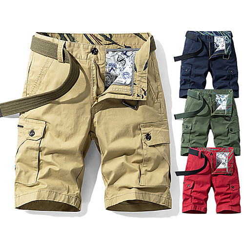 

Men's Hiking Shorts Hiking Cargo Shorts Military Summer Outdoor 10 Standard Fit Multi Pockets Breathable Sweat wicking Wear Resistance Cotton Knee Length Shorts Bottoms Red Army Green Khaki Dark Blue